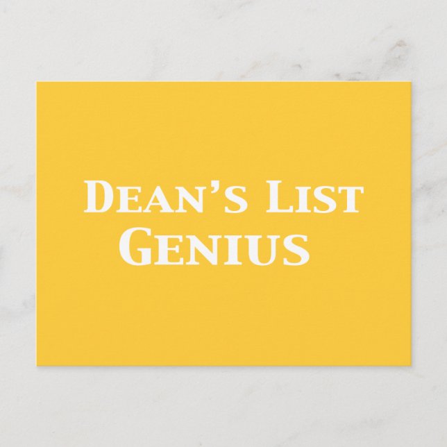 Cartão Postal Dedos Geniais da Lista de Dean (Frente)