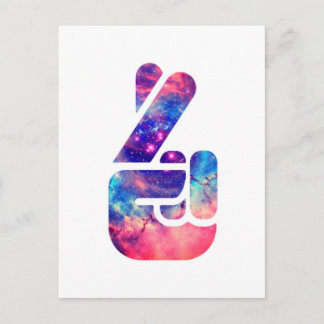 Cartão Postal Dedos Universos Cruzados