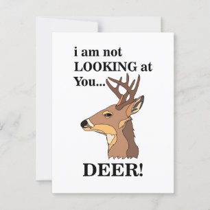 Cartão Postal Deer Antler Funny