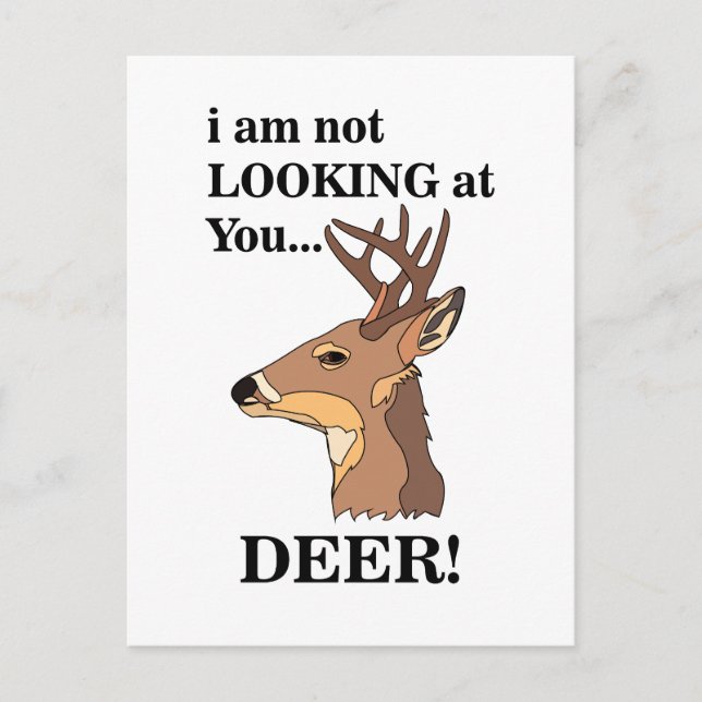 Cartão Postal Deer Antler Funny (Frente)