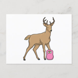 Cartão Postal Deer Malhação Dumbbell