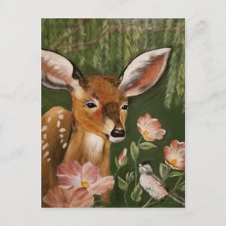 Cartão Postal Deer Painting