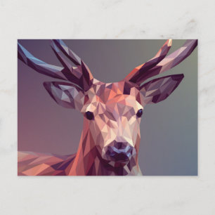 Cartão Postal Deer Polygons Art Design Graphic Animal Stag