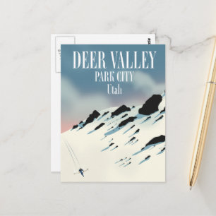 Cartão Postal Deer Valley, Park City, Utah, pôster de esqui