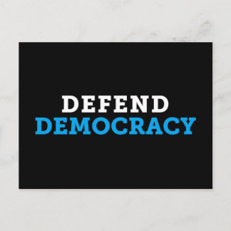 Cartão Postal Defend Democracy Black Postcard
