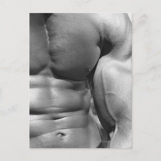 Cartão Postal Defined abdomen and bicep (Frente)