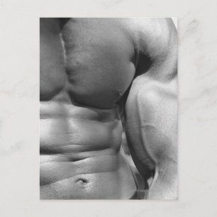 Cartão Postal Defined abdomen and bicep