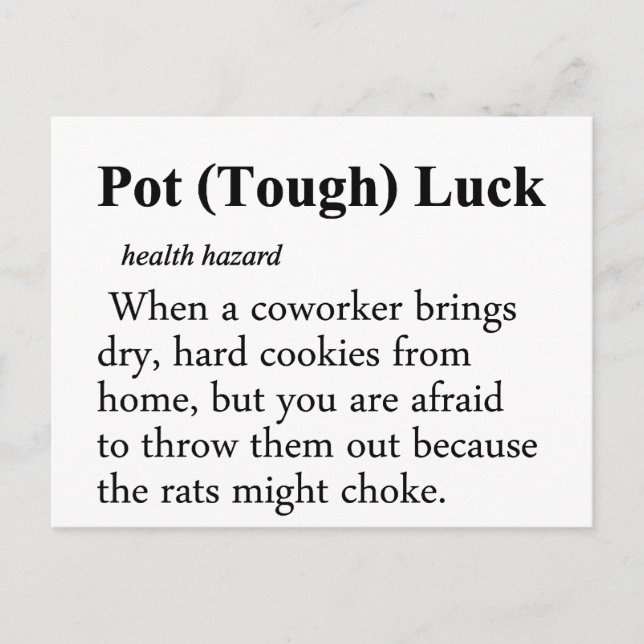 Cartão Postal Definição da Sorte de pote (Frente)