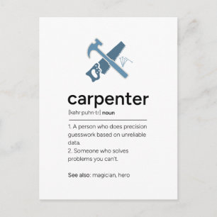 Cartão Postal Definição de Carpinteiro com Ferramentas