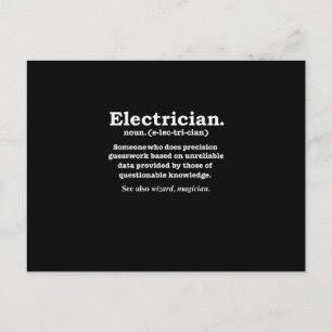 Cartão Postal Definição de Eletricista Engraçada Presente Gradua