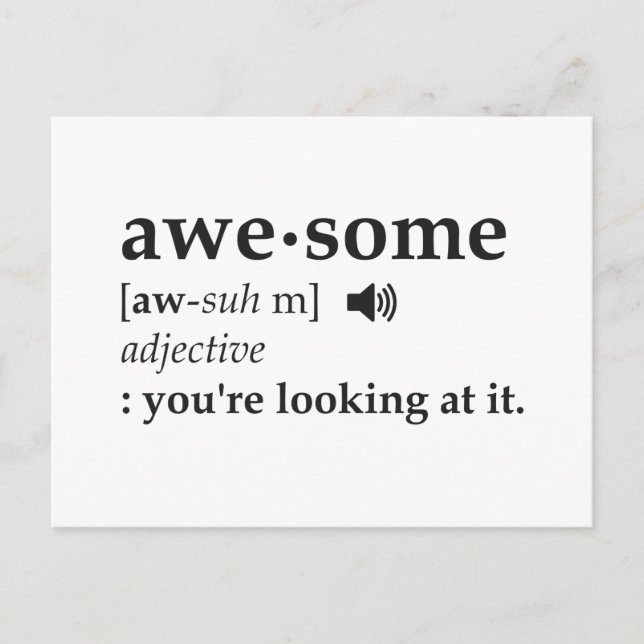 Cartão Postal Definição de Incrível Você está olhando para ela (Frente)