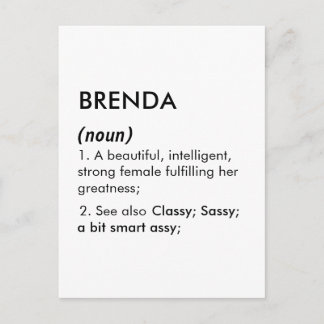 Cartão Postal Definição de nome Brenda editável, nome personaliz
