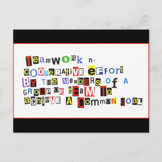 Cartão Postal Definição de Trabalho em equipe (Frente)