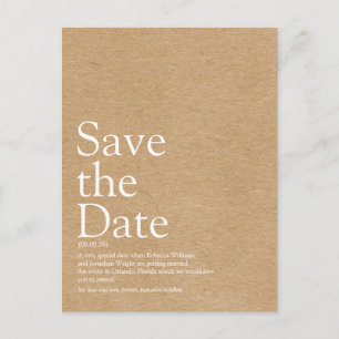 Cartão Postal Definição Minimalista Rústica de Save the Date