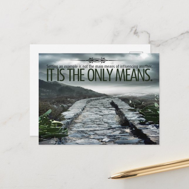 Cartão Postal "Definindo um exemplo" Cotação Inspiracional (Frente/Verso In Situ)