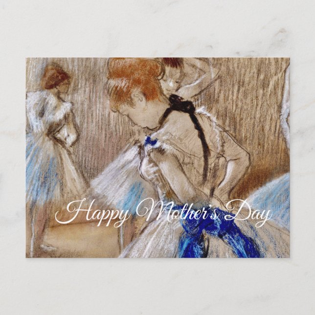 Cartão Postal Degas Dançarina Com Laço Azul (Frente)