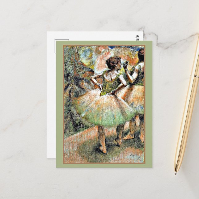 Cartão Postal Degas - Dançarinas Rosa e Verde (Frente/Verso In Situ)