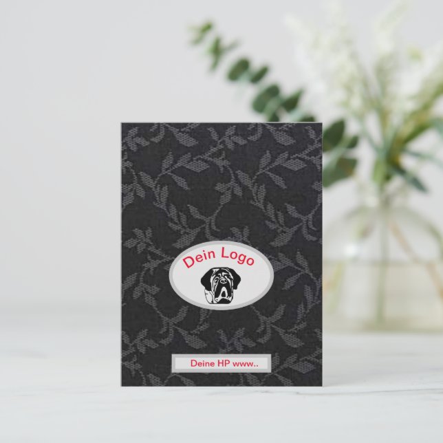 Cartão Postal  Dein Bild Mastiff Bulldog Logo Postkarte (Em pé/Frente)