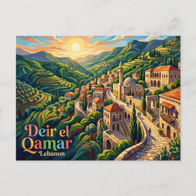 Cartão Postal Deir el Qamar Líbano (Frente)