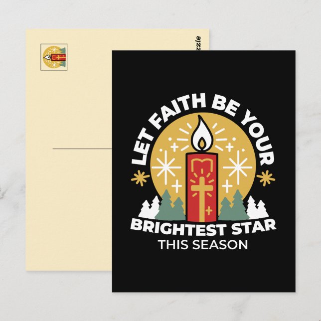 Cartão Postal Deixe a Fé ser sua arte mais brilhante na vela (Frente/Verso)