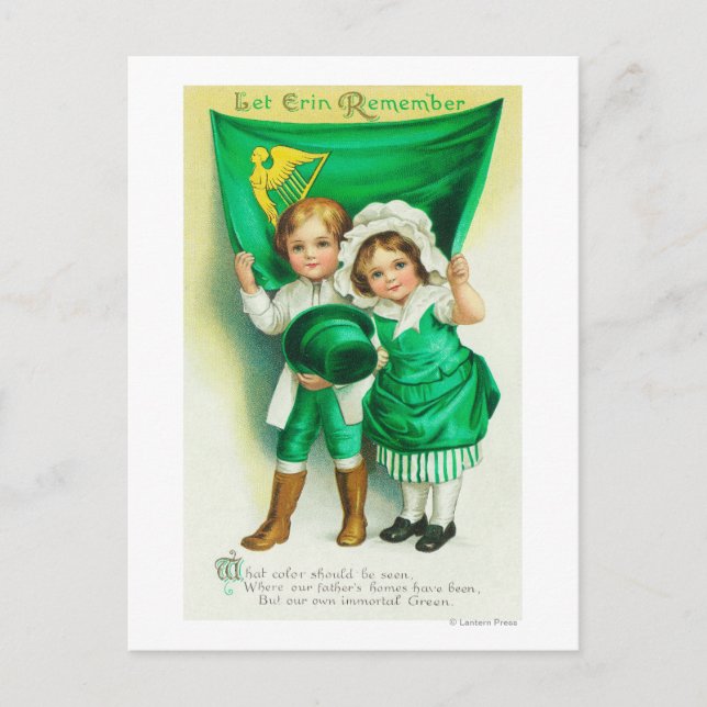 Cartão Postal Deixe Erin Lembrar-se de Casal segurando uma bande (Frente)