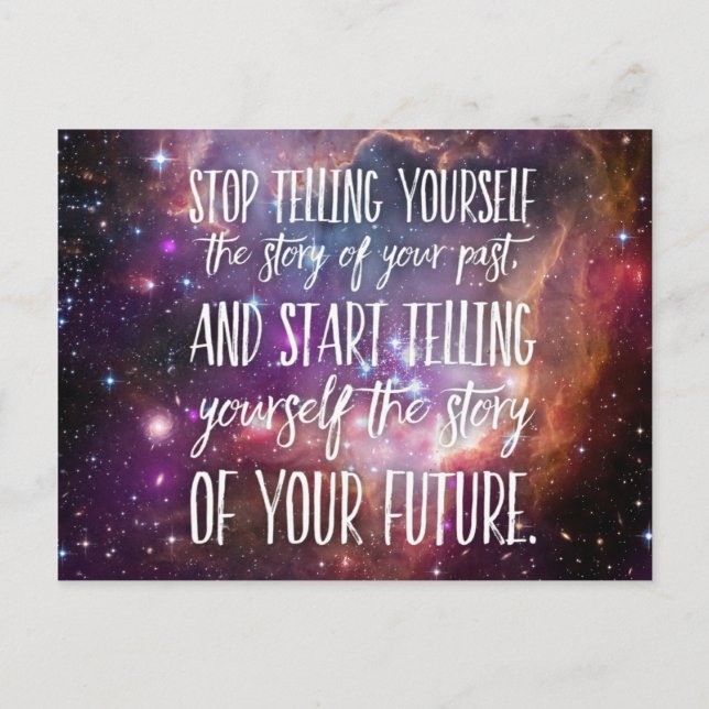 Cartão Postal Deixe-me ir para a sua citação motivacional anteri (Frente)