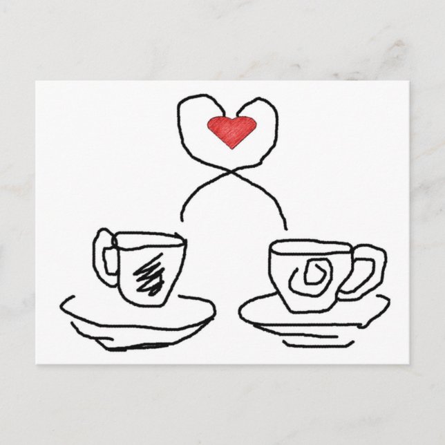 Cartão Postal Deixe-nos ter um copo de. (Frente)