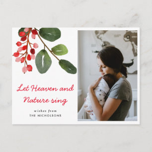 Cartão Postal Deixe o Céu e a Natureza Cantar Berry Vermelho F