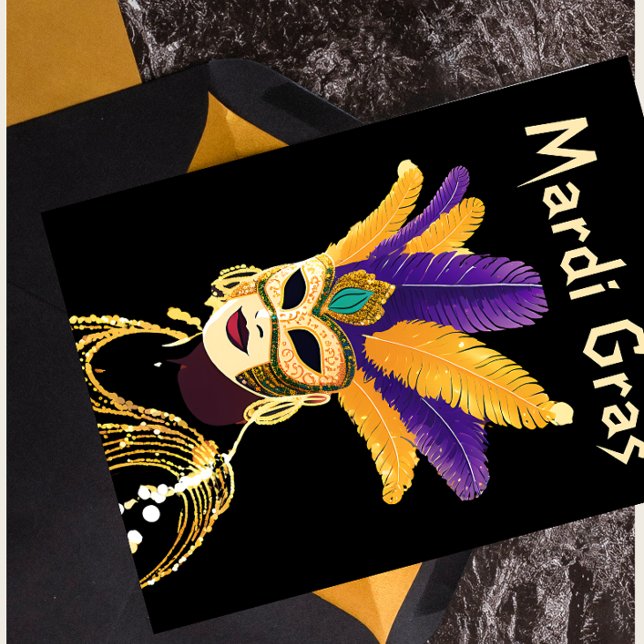 Cartão Postal "Deixe os bons tempos rolar: Celebração do Mardi G (Criador carregado)