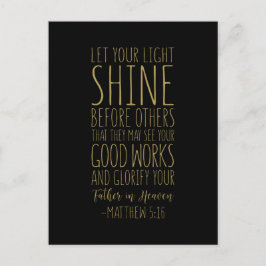 Cartão Postal Deixe Sua Luz Brilhar Diante dos Outros, Mateus 5: