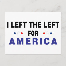 Cartão Postal Deixei A Esquerda Para A América