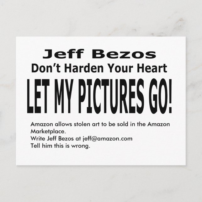 Cartão Postal Deixem As Minhas Imagens Ir! (Frente)