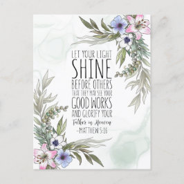 Cartão Postal Deixem que a luz brilhe diante dos outros, Mateus 