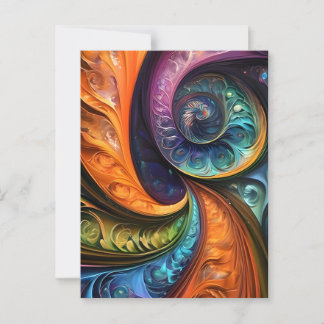 Cartão Postal Dekokissen: fraktales modernes design, farbenfroh 