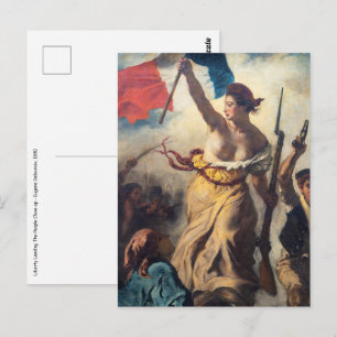Cartão Postal Delacroix - A Liberdade Liderando o Povo Close-up