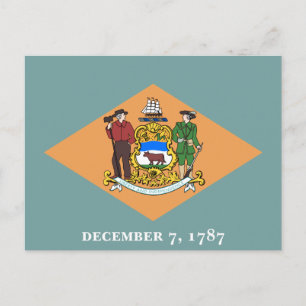 Cartão Postal Delaware A Bandeira do Estado Diamante dos EUA
