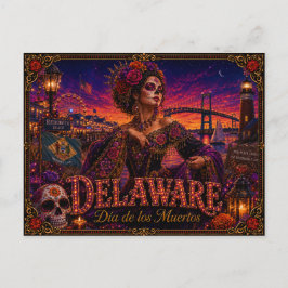 Cartão Postal Delaware Dia dos Mortos Retro
