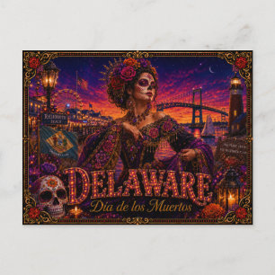 Cartão Postal Delaware Dia dos Mortos Retro