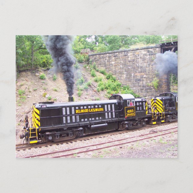 Cartão Postal Delaware Lackawanna Railroad Company Alco RS-3s (Frente)