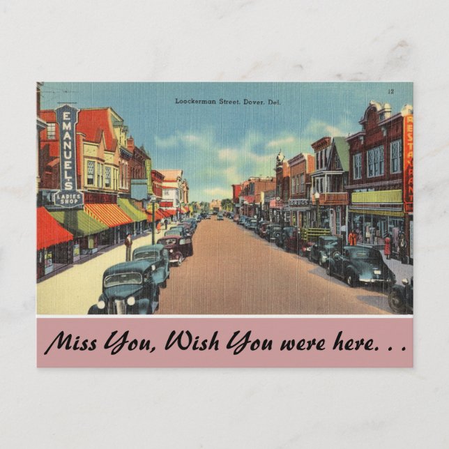 Cartão Postal Delaware, Loockerman Street (Frente)