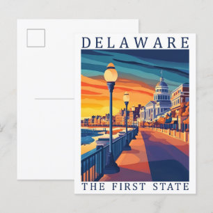 Cartão Postal Delaware, o primeiro Estado EUA Viagem Place