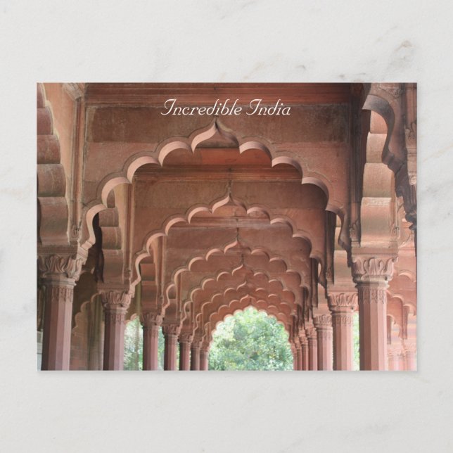 Cartão Postal delhi fort archways (Frente)