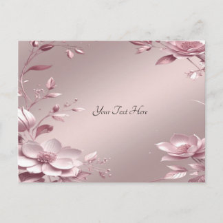 Cartão Postal Delicate Pink Floral Postcard