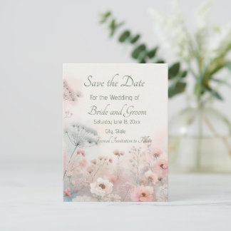 Cartão Postal Delicate Queen Anne's Lace Save the Date Postcard