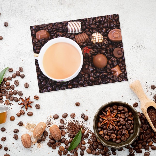 Cartão Postal Delícia de Café e Chocolate (Criador carregado)