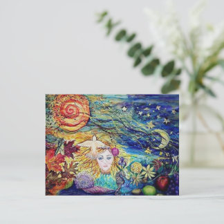 Cartão Postal "Delícias Terrenas" pintura original em aquarela