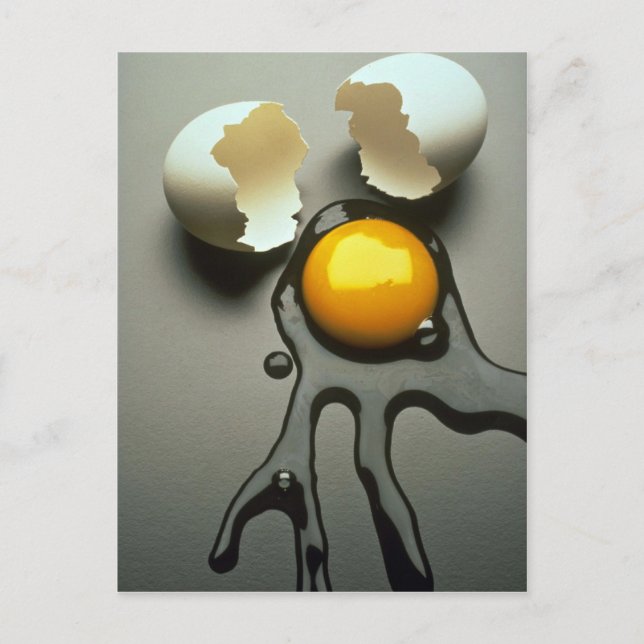 Cartão Postal Delicioso ovo quebrado (Frente)