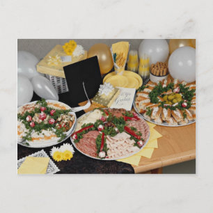 Cartão Postal Deliciosos três bandejas deli com balões