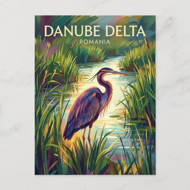 Cartão Postal Delta do Danúbio Romênia (Frente)