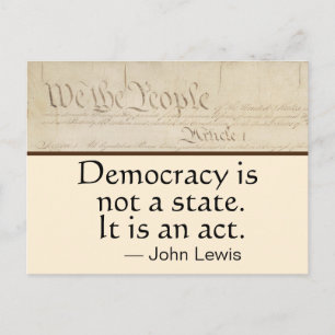 Cartão Postal Democracia é um Ato John Lewis Nós somos as Pessoa